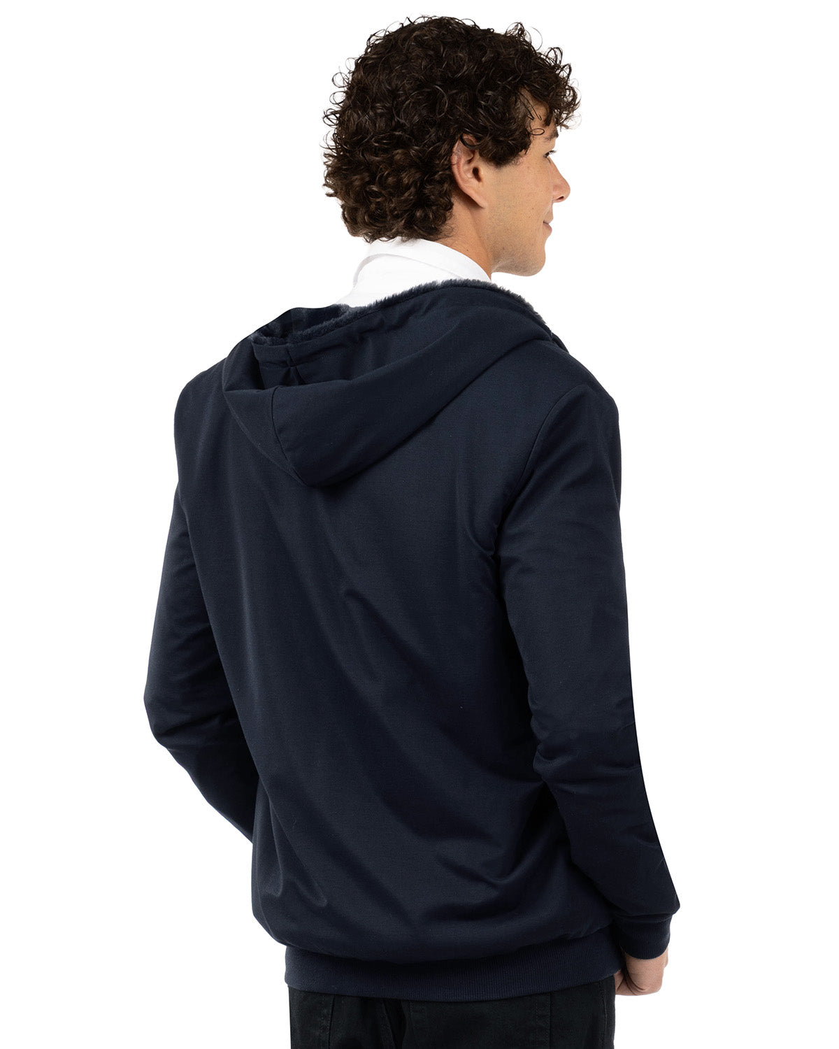 Zip-Up Rayon-Blend Hoodie with Faux Fur Lining - Introductory Special