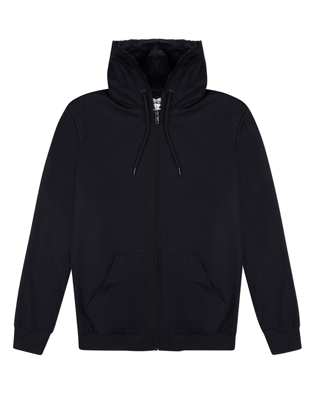 Zip-Up Rayon-Blend Hoodie with Faux Fur Lining - Introductory