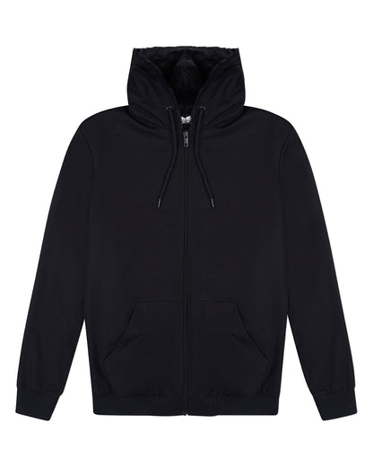 Men's Zip-Up Rayon Blend Hoodie with Faux Fur Lining -  Introductory Special