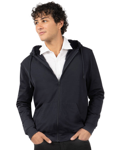 Zip-Up Rayon-Blend Hoodie with Faux Fur Lining - Introductory Special