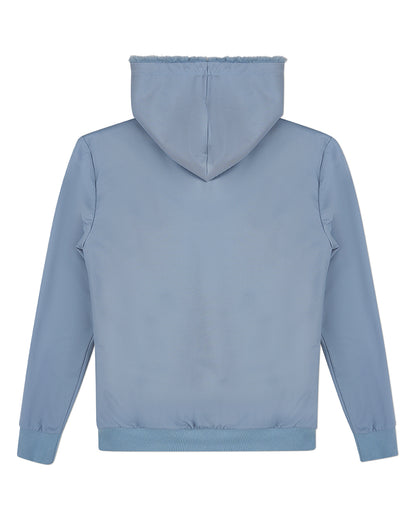 Men's Zip-Up Rayon Blend Hoodie with Faux Fur Lining -  Introductory Special