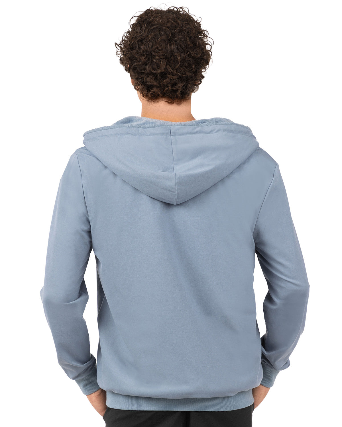 Zip-Up Rayon-Blend Hoodie with Faux Fur Lining - Introductory Special