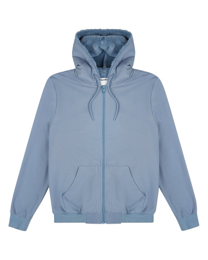 Men's Zip-Up Rayon Blend Hoodie with Faux Fur Lining -  Introductory Special