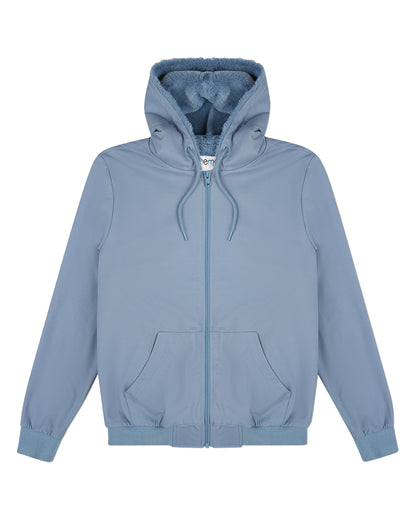 Men's Zip-Up Rayon Blend Hoodie with Faux Fur Lining -  Introductory Special