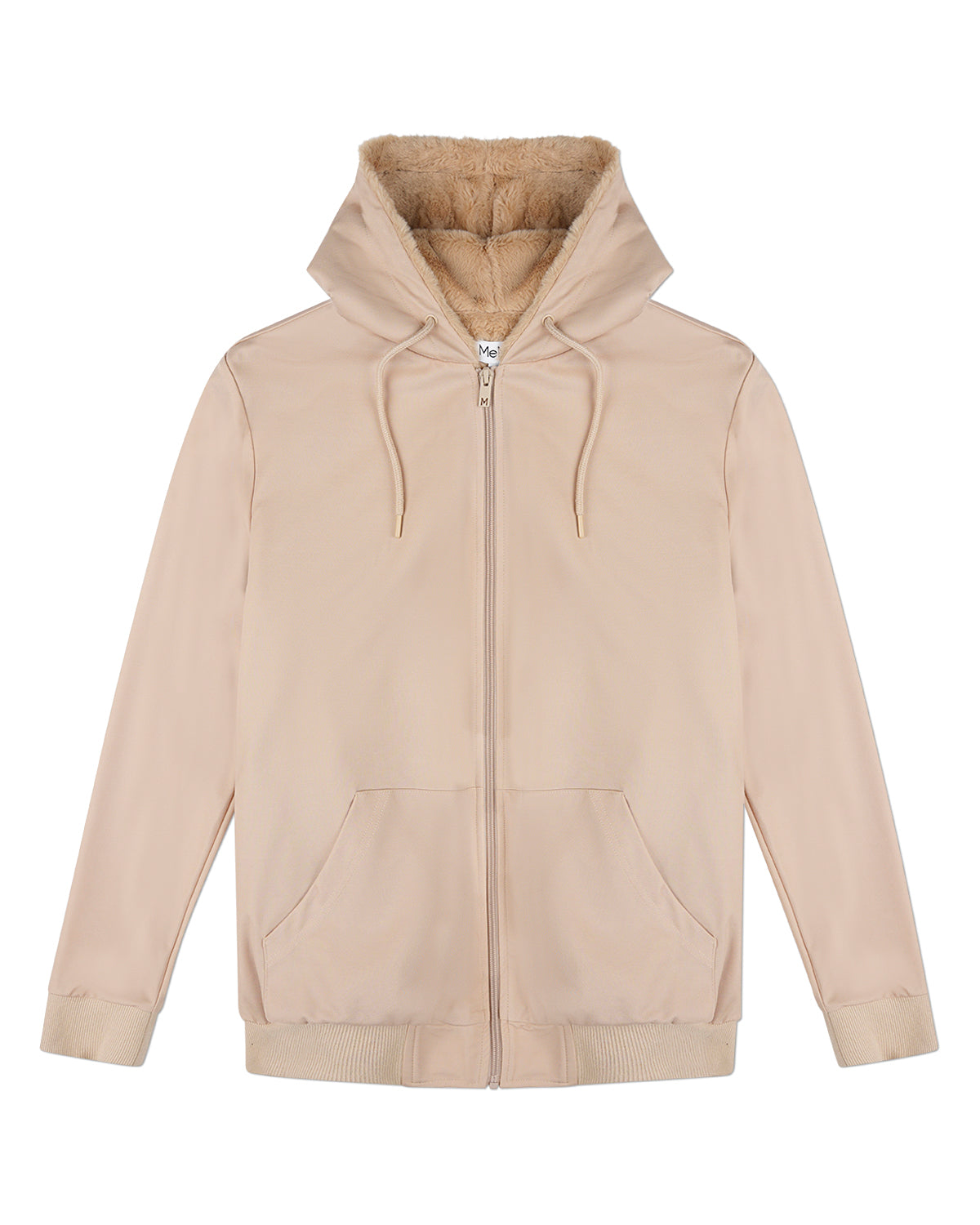 Men's Zip-Up Rayon Blend Hoodie with Faux Fur Lining -  Introductory Special
