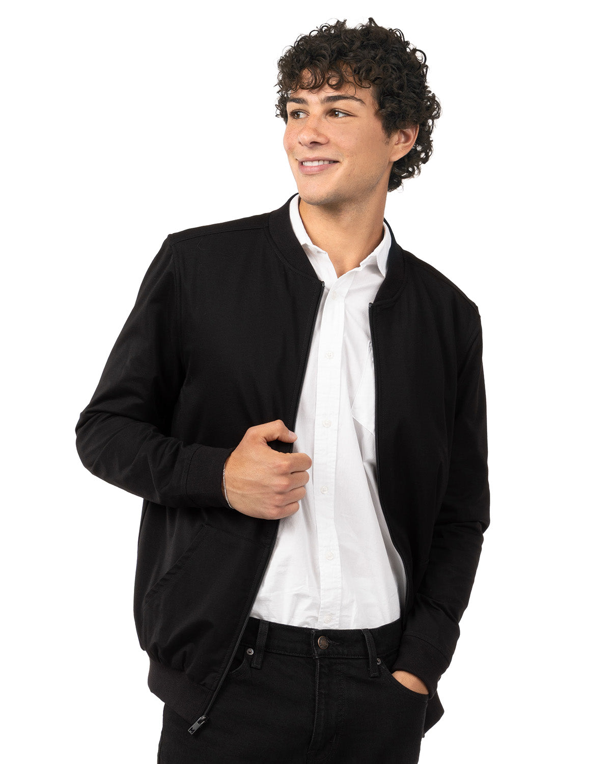 Adults Unisex Faux-Fur-Lined Rayon-Blend Zip-Up Jacket