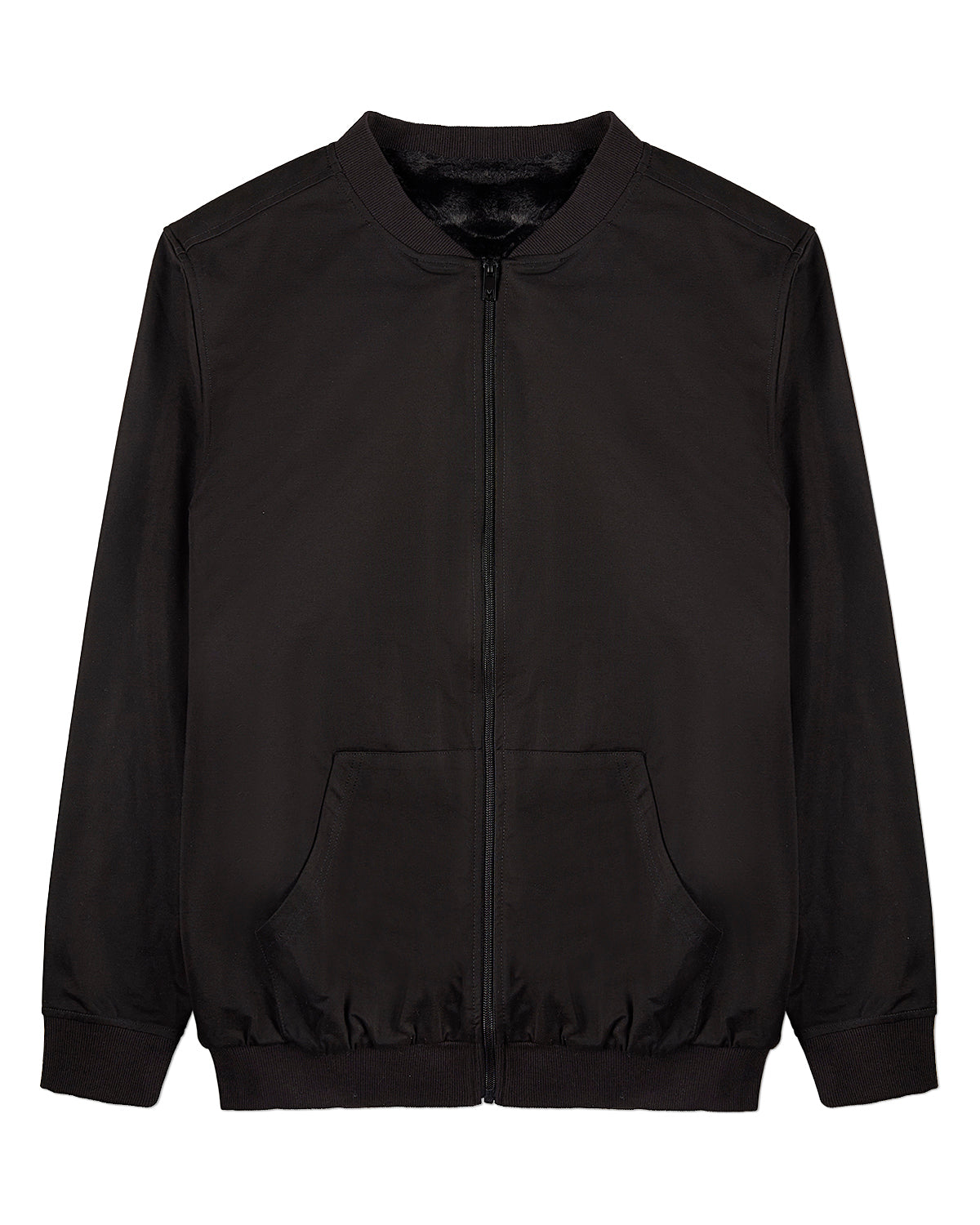 Adults Unisex Faux-Fur-Lined Rayon-Blend Zip-Up Jacket