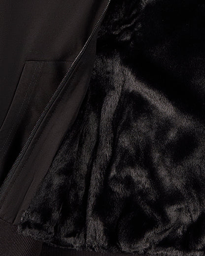Adults Unisex Faux-Fur-Lined Rayon-Blend Zip-Up Jacket