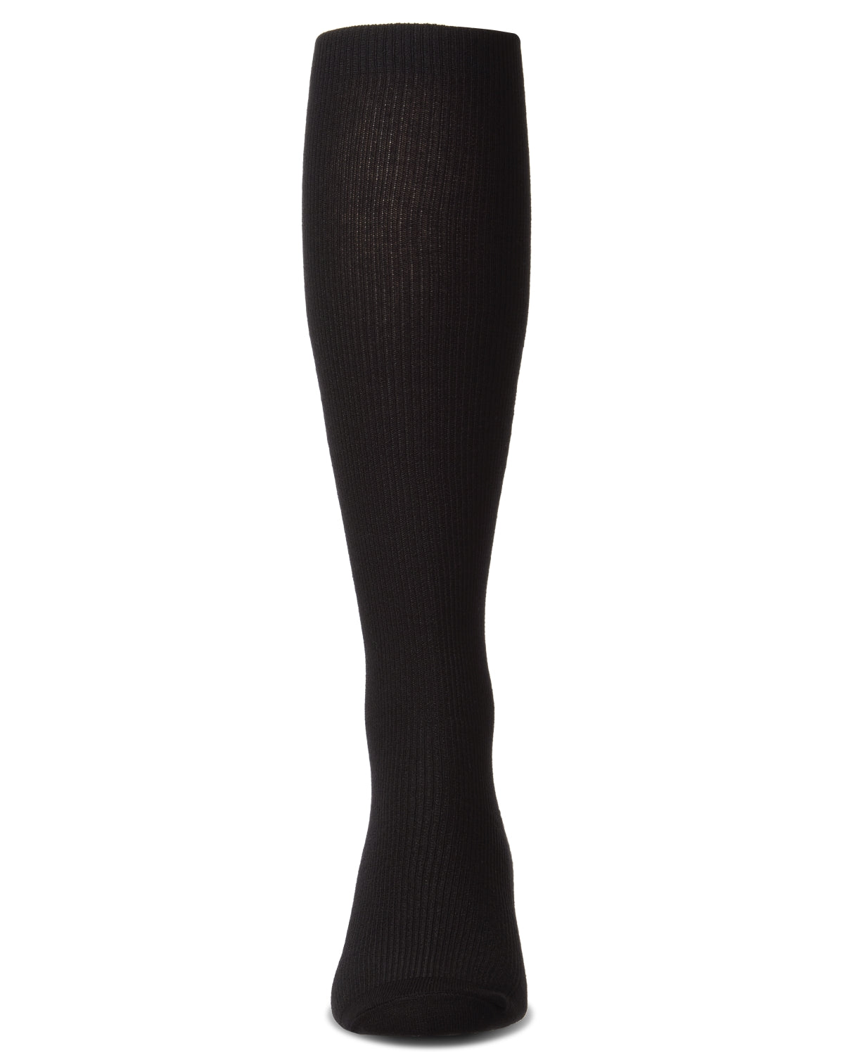 Men's Bamboo Blend Solid Ribbed Crew Socks : Color: Black