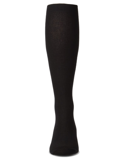 Men's Bamboo Blend Solid Ribbed Crew Socks : Color: Black