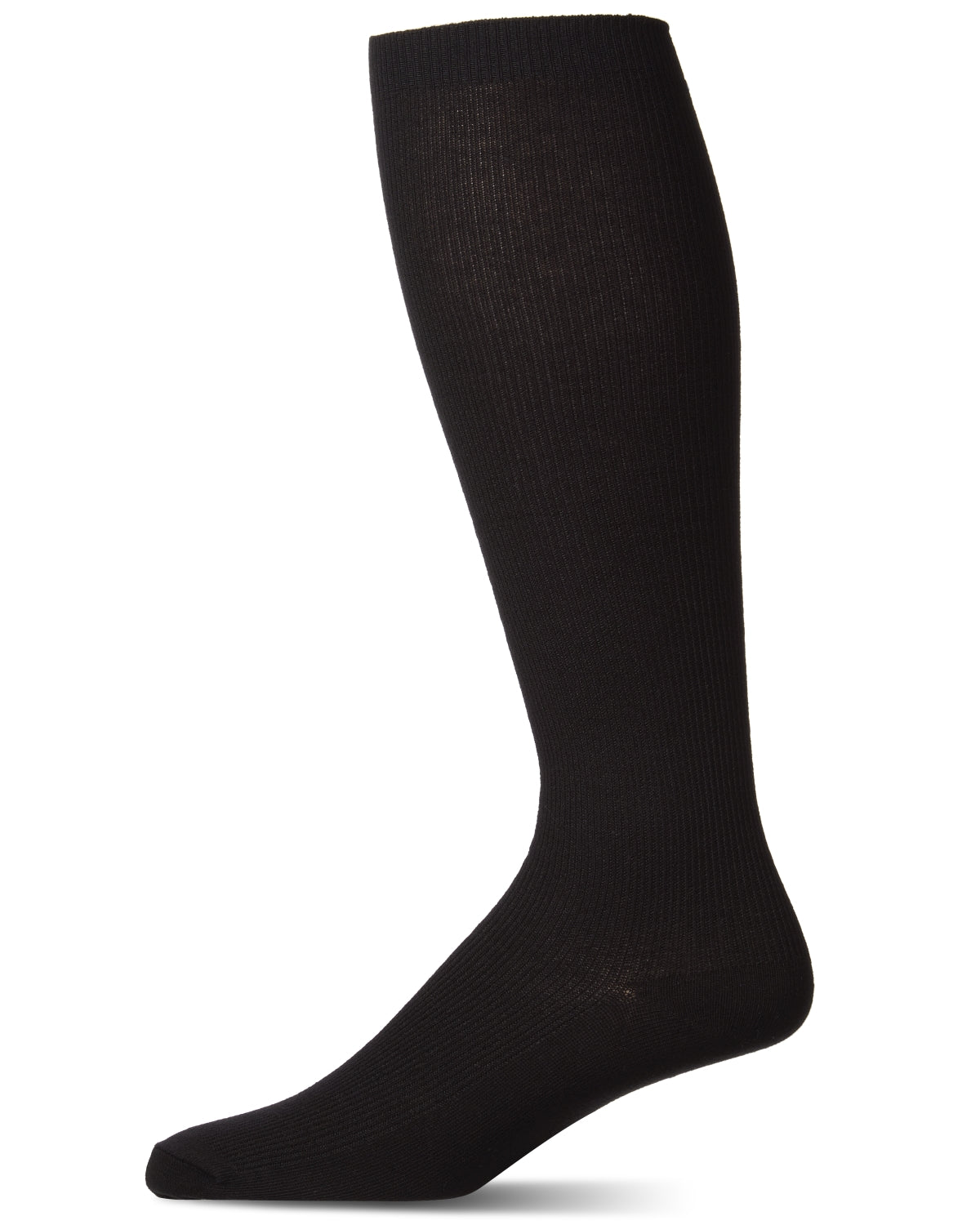 Men's Bamboo Blend Solid Ribbed Crew Socks : Color: Black