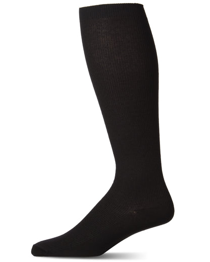 Men's Bamboo Blend Solid Ribbed Crew Socks : Color: Black