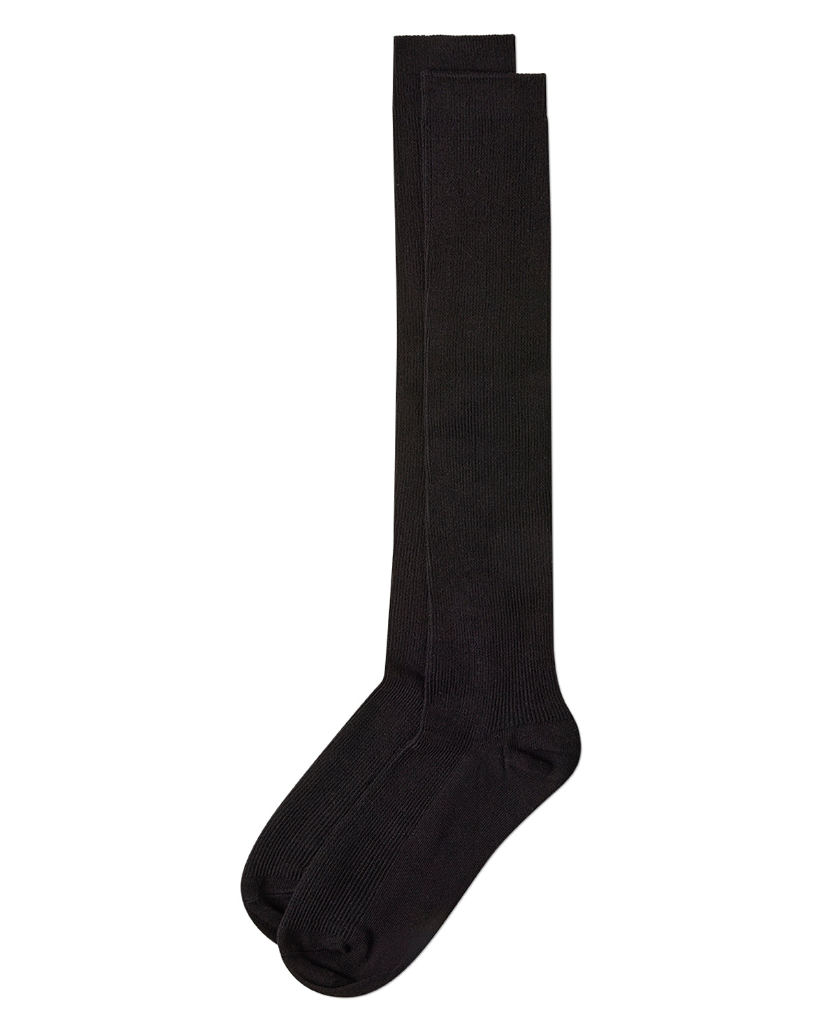 Men's Bamboo Blend Solid Ribbed Crew Socks : Color: Black
