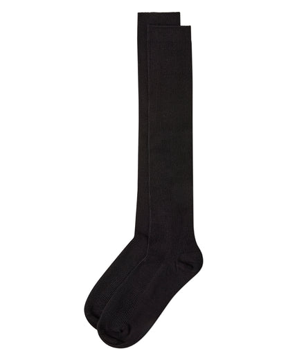 Men's Bamboo Blend Solid Ribbed Crew Socks : Color: Black