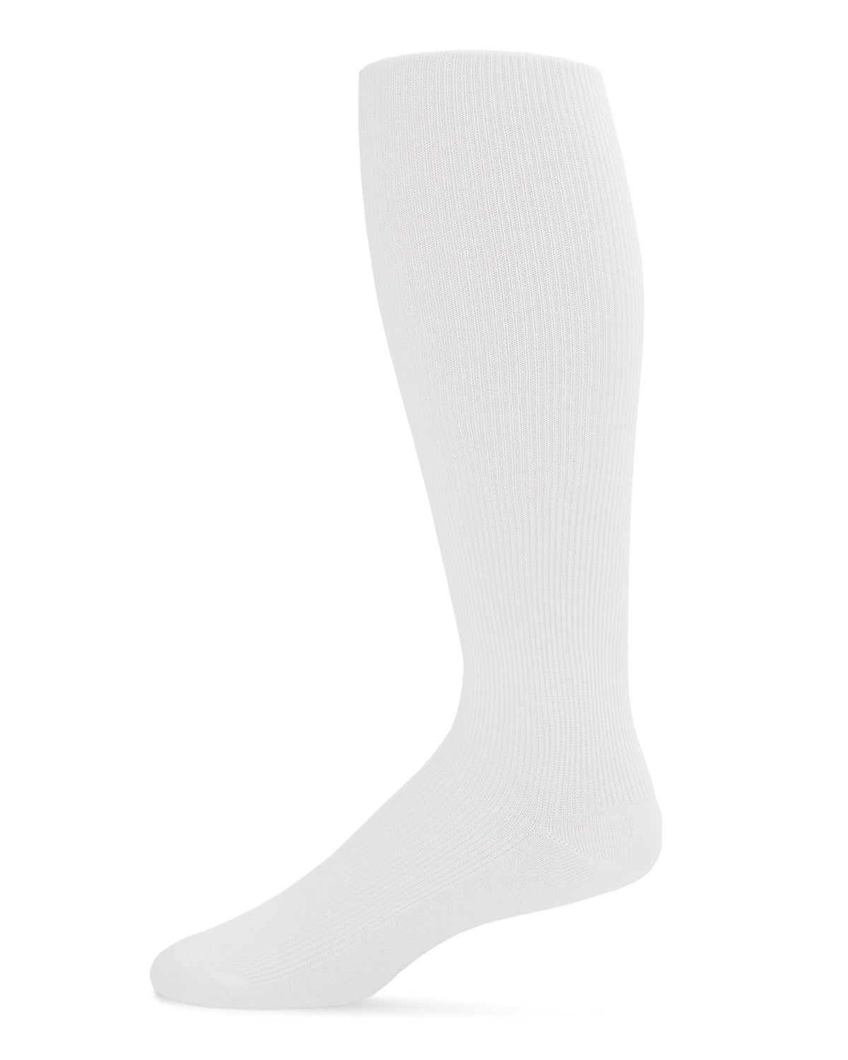 Men's Bamboo Blend Solid Ribbed Crew Socks : Color: White