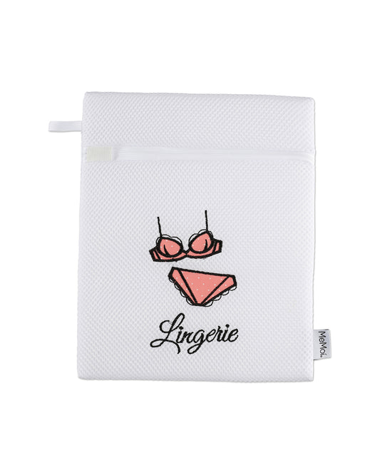 Lingerie Embroidered Mesh Wash Bag : Color: White