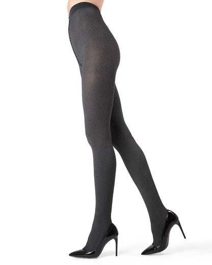 Women's Pin-Rib Opaque Non-Control Fashion Tights
