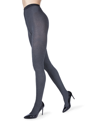 Women's Pin-Rib Opaque Non-Control Fashion Tights