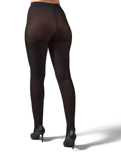 Women's Twin Rib Opaque Nylon Control Top Tights