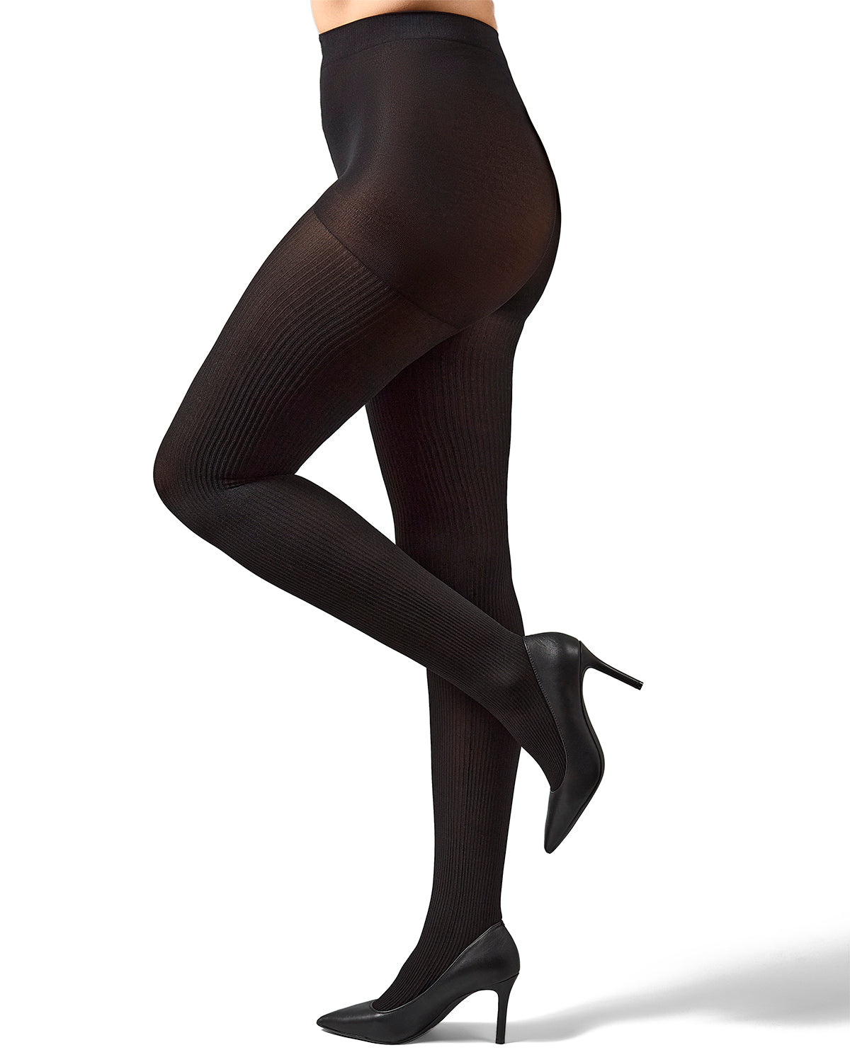 Women's Twin Rib Opaque Nylon Control Top Tights