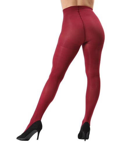 Women's Perfectly Opaque Control Top Tights : Color: Cabernet