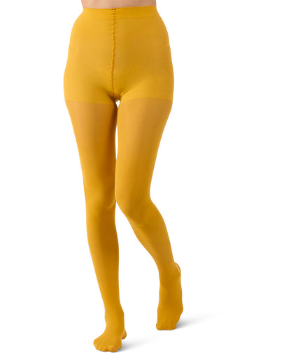 Women's Perfectly Opaque Control Top Tights : Color: Mustard