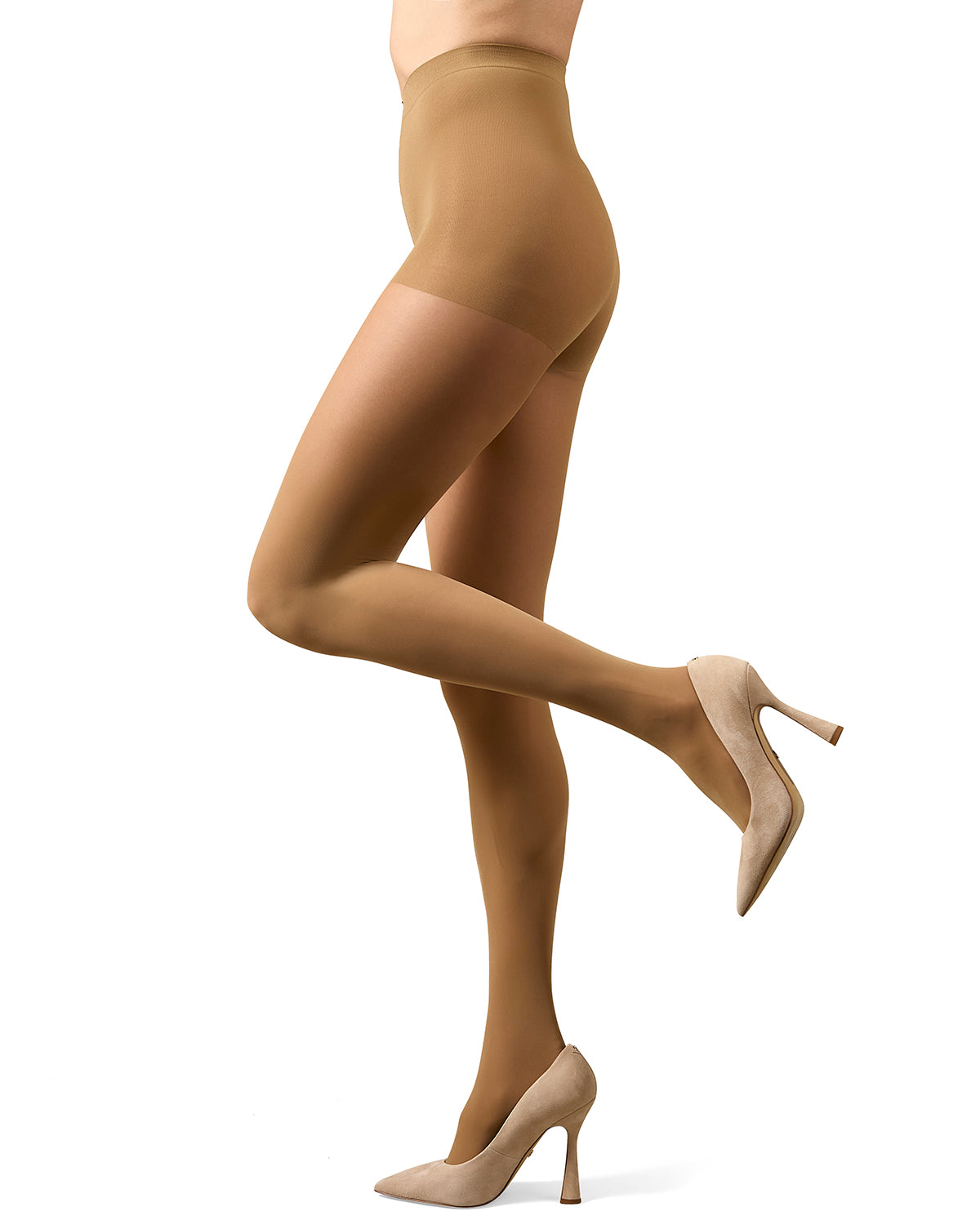 Velveteen Semi-Opaque 30 Denier Control Top Tights : Color: Cork