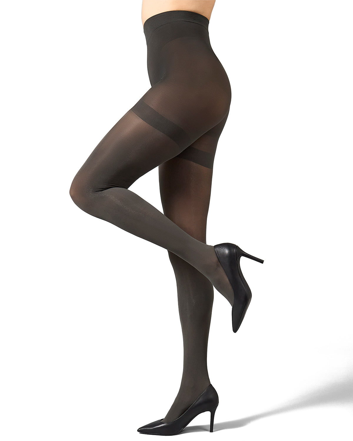 Perfectly Opaque Shaper Tights: Color: Charcoal