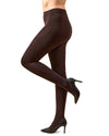 Women's Plush Lined Cozy Warm Winter Opaque Tights : Color: Chocolate