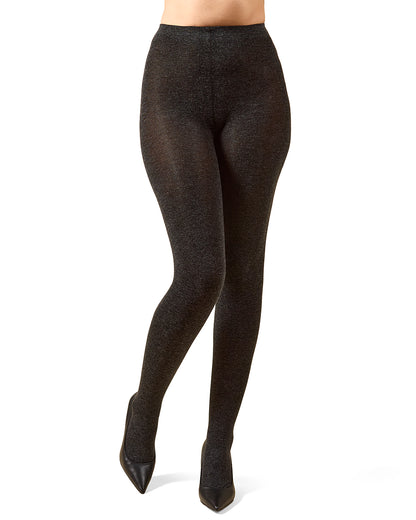 Shiny Cotton Blend Seamless Sweater Tights : Color: Gray