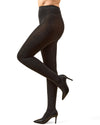 Shiny Cotton Blend Seamless Sweater Tights : Color: Gray