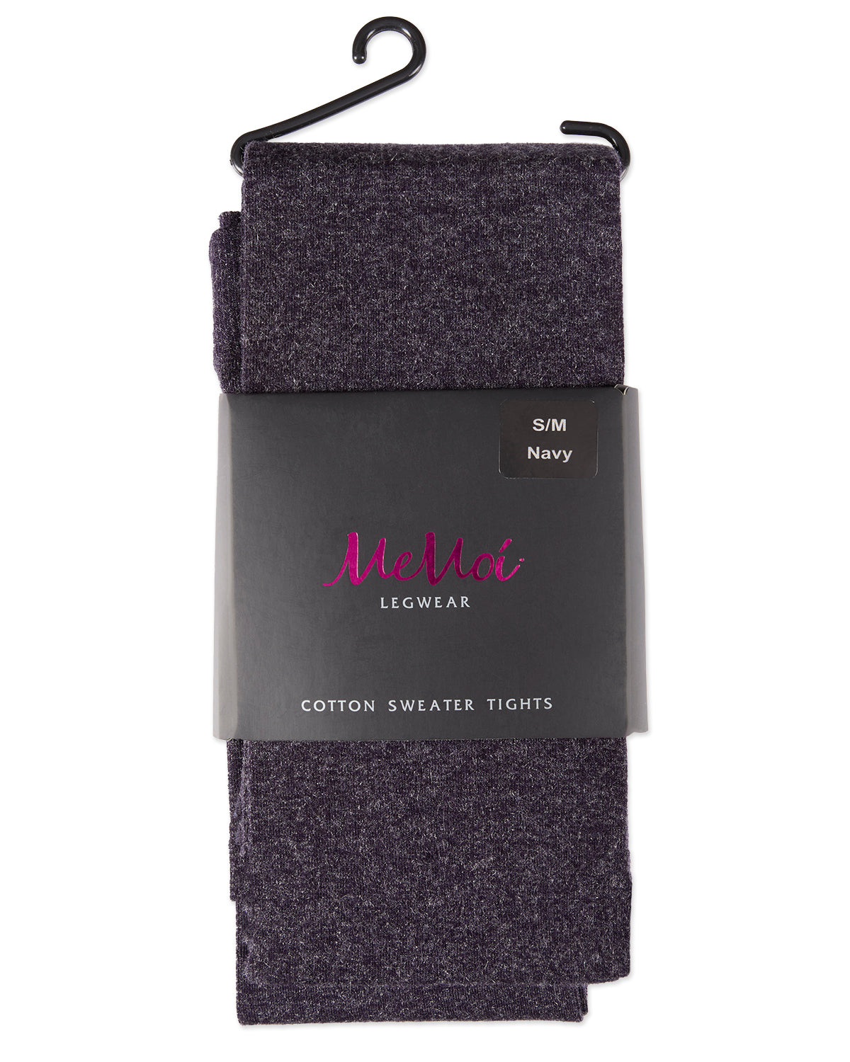 Shiny Cotton Blend Seamless Sweater Tights : Color: Navy