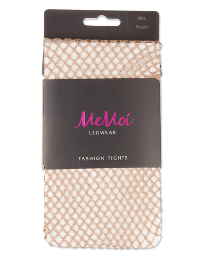Women's Diamond Lurex Nylon Net Tights : Color: Nude