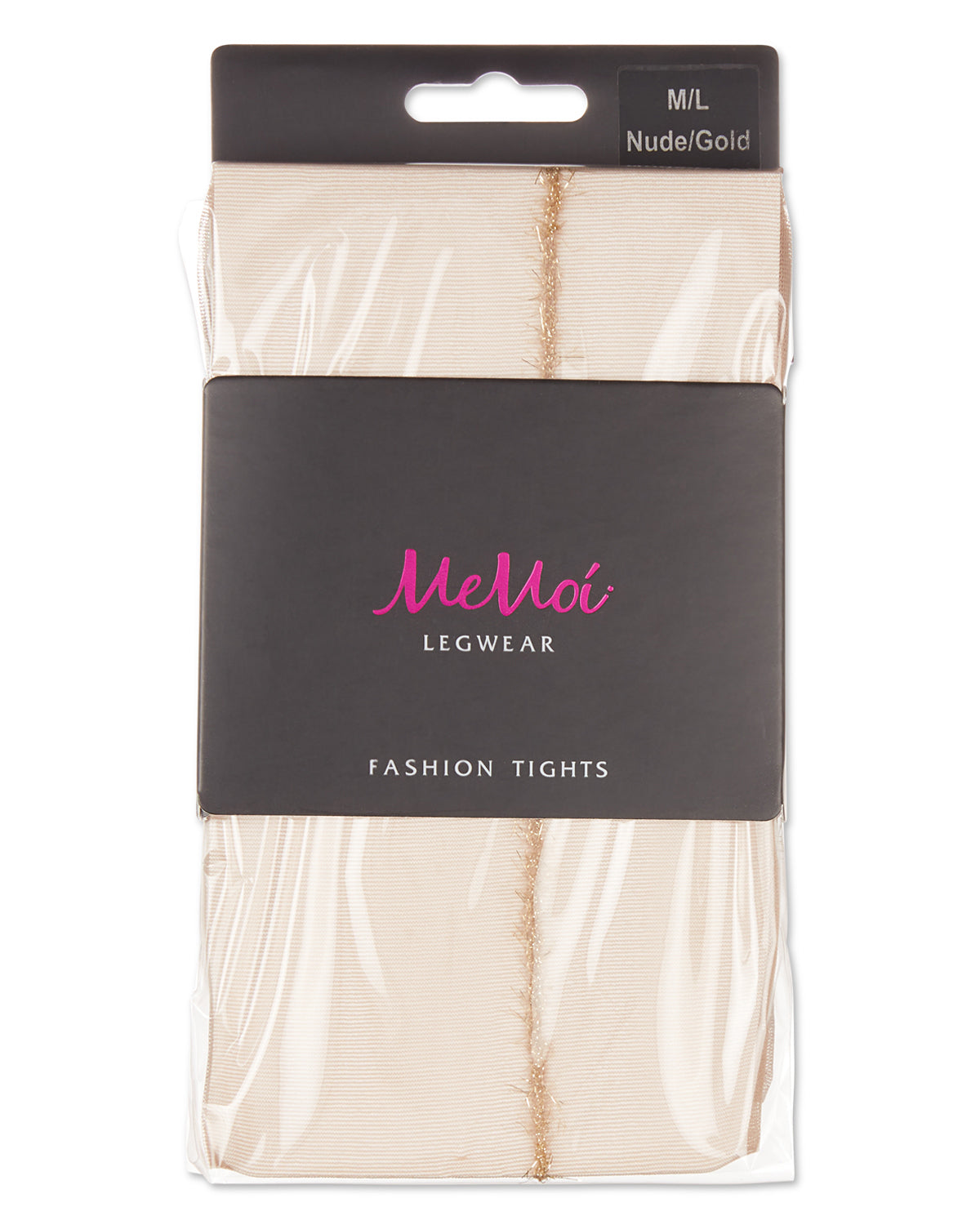 Lurex Backseam Sheer Pantyhose : Color: Nude/Gold