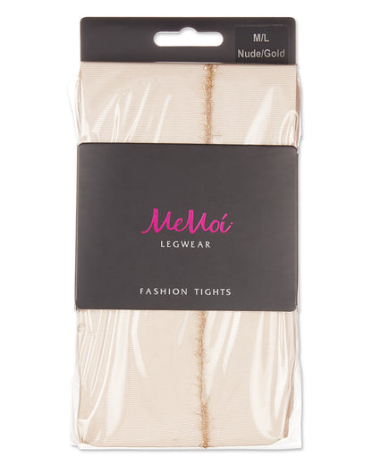 Lurex Backseam Sheer Pantyhose : Color: Nude/Gold