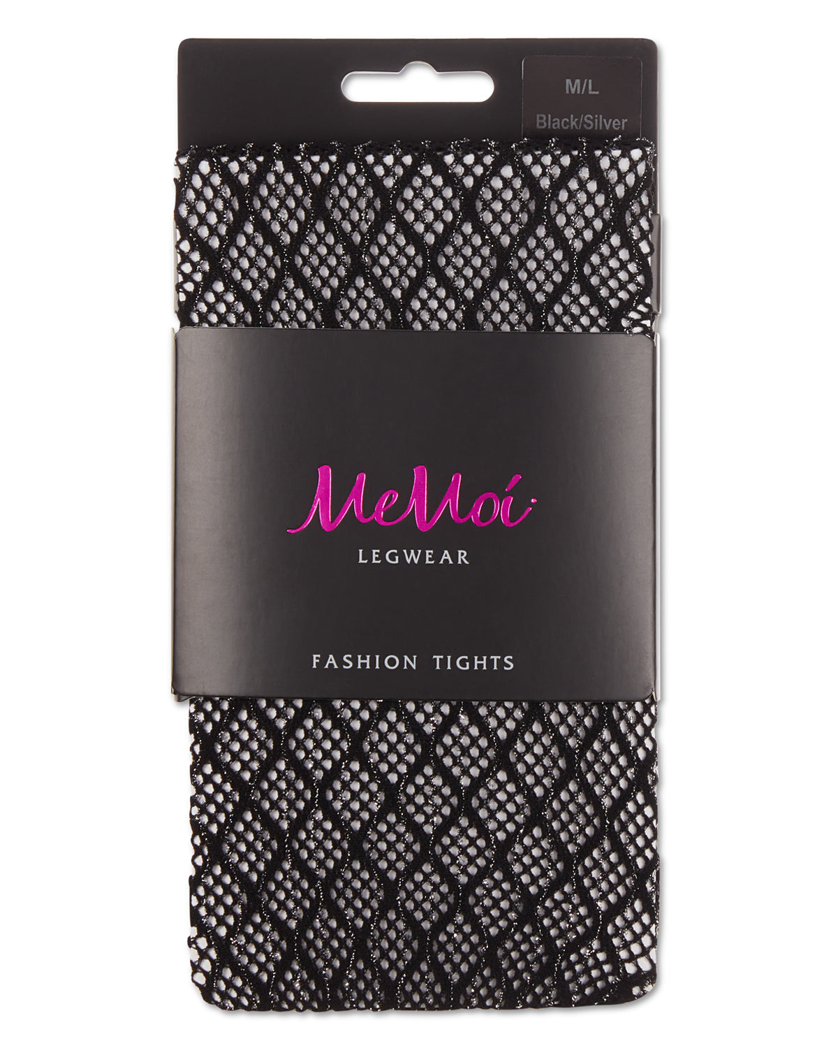 Infinite Diamond Lurex Net Tights : Color: Black/Silver