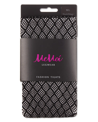 Infinite Diamond Lurex Net Tights : Color: Black/Silver