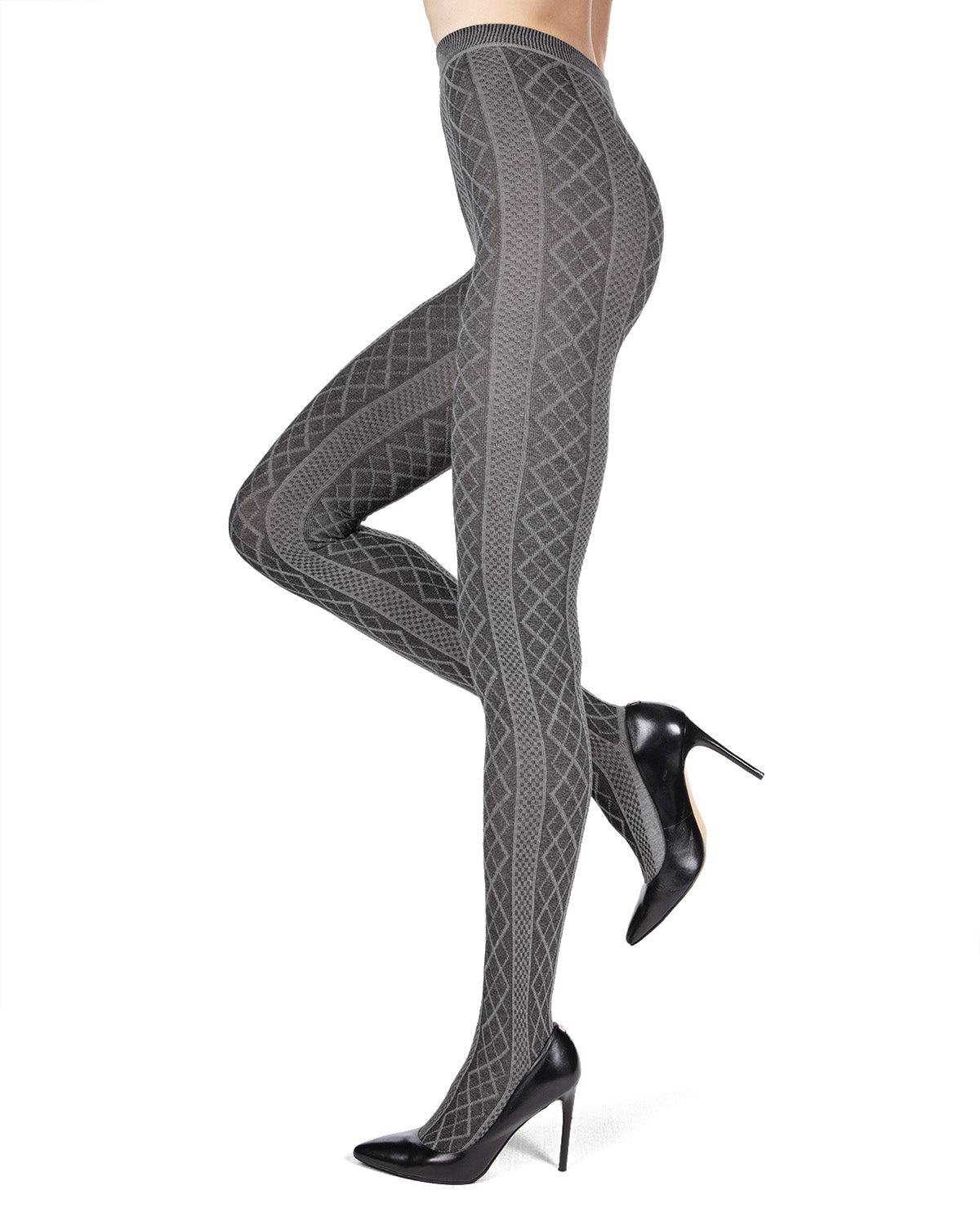 Juneau Diamonds Cotton Blend Sweater Tights