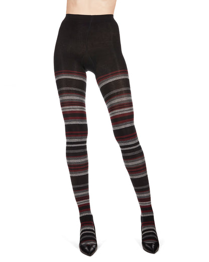 Lulea Striped Cotton Blend Sweater Tights