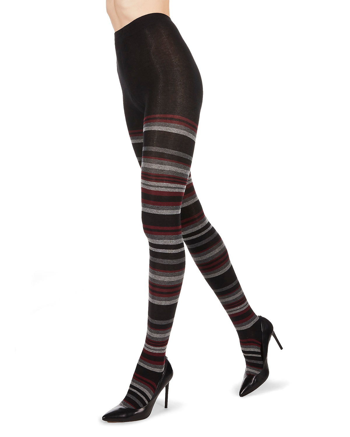 Lulea Striped Cotton Blend Sweater Tights