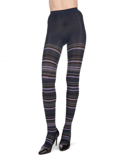 Lulea Striped Cotton Blend Sweater Tights