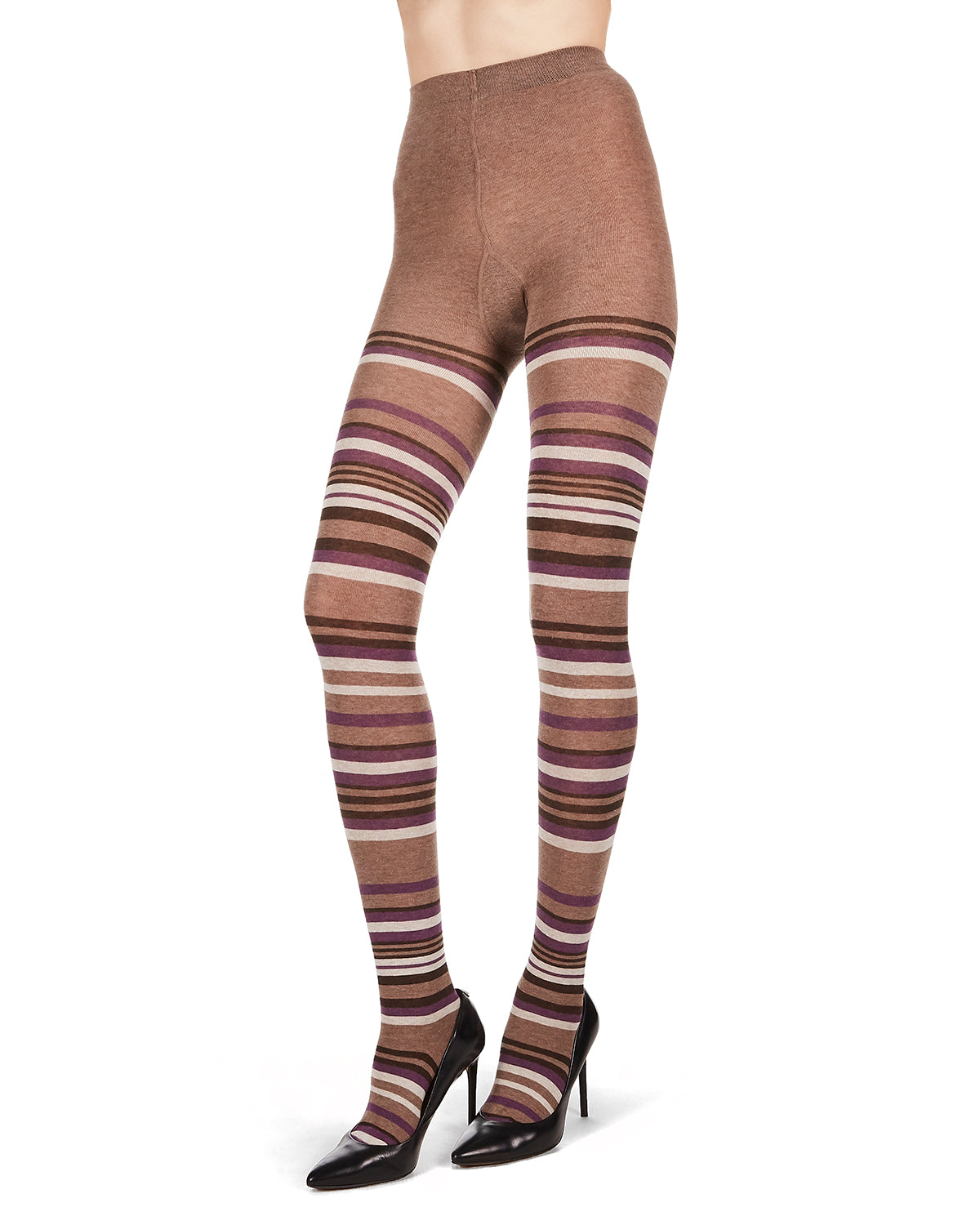Lulea Striped Cotton Blend Sweater Tights
