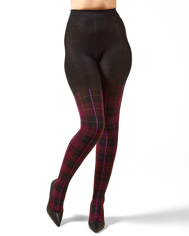 Glasgow Plaid Cotton Blend Sweater Tights