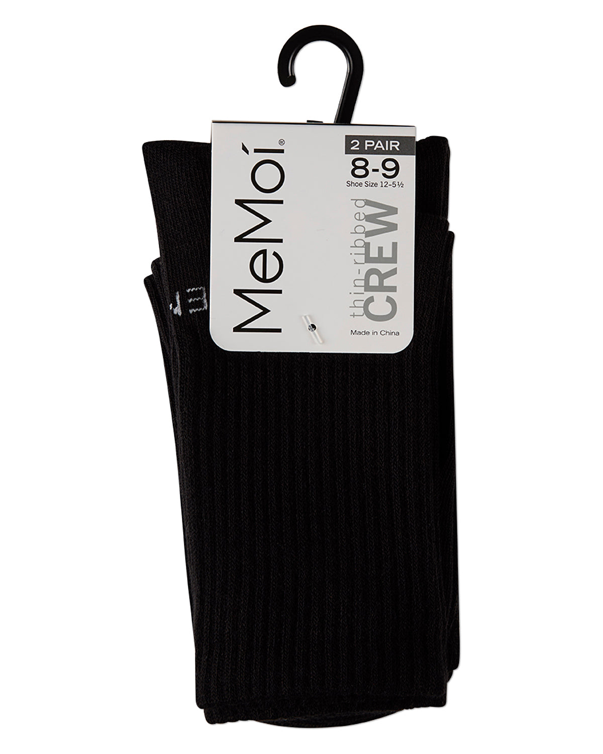 Women's 2 Pair Pack Thin Ribbed Crew Socks