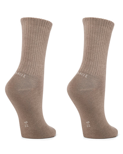 Women's 2 Pair Pack Thin Ribbed Crew Socks