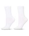 Women's 2 Pair Pack Thin Ribbed Crew Socks : Color: White White