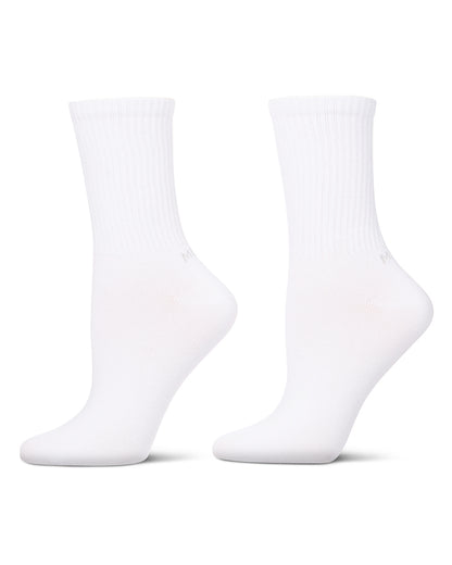 Women's 2 Pair Pack Thin Ribbed Crew Socks : Color: White White