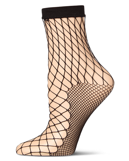 Women's Nothing But Net Fishnet Anklet Socks : Color: Black