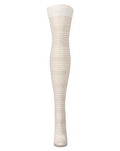 Women's Variegated Sheer Stripe Over The Knee Socks : Color: Black