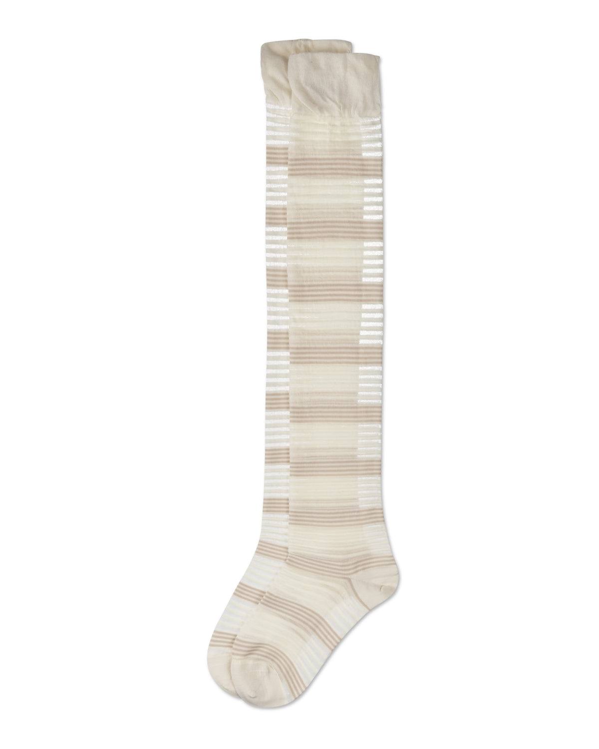 Women's Variegated Sheer Stripe Over The Knee Socks : Color: Black